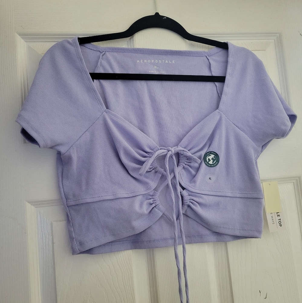 Aeropostale convertible crop top, lavender purple size xl nwt